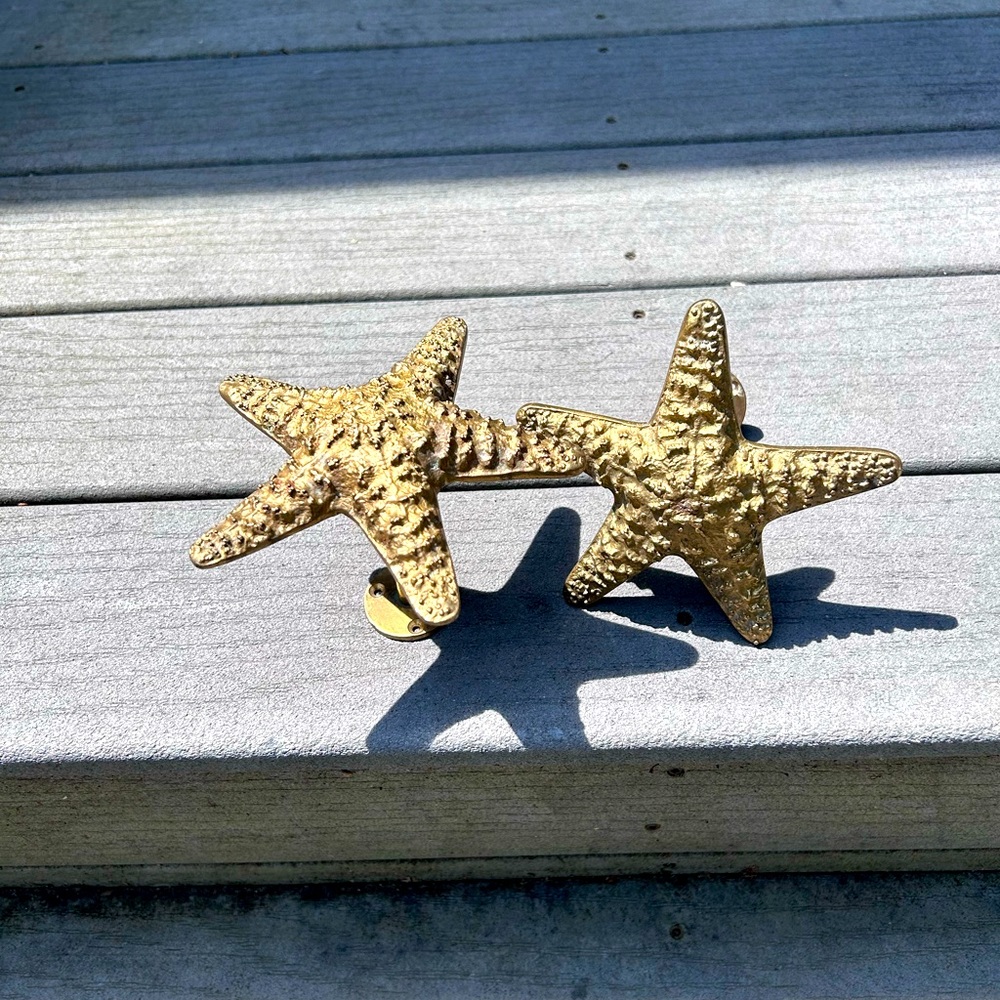 Chic Gold Starfish hand towel holders